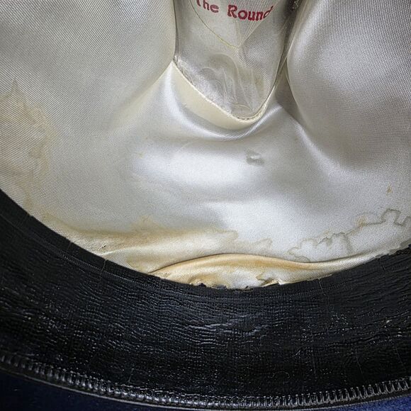 Vintage The Round Up 5X Beaver 5 XXXXX Cowboy Hat Navy Blue Buckle Western‎ - Picture 11 of 12